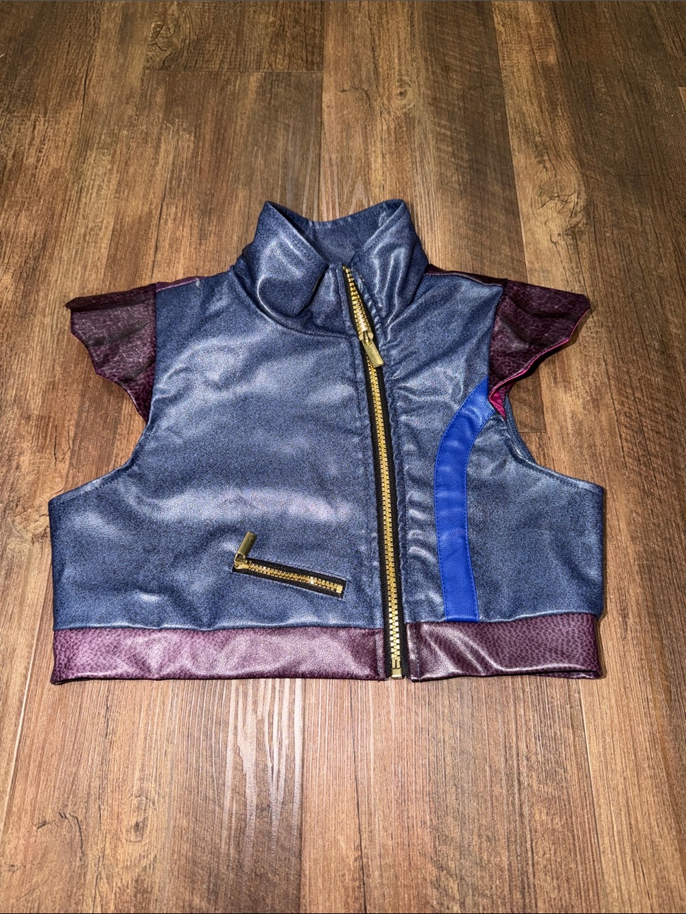 Disney Mal Faux Leather Purple Vest Descendants 3 size M EUC - Picture 1 of 3